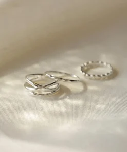 Monica Vinader Rings^Silver Nura Cross Over Ring