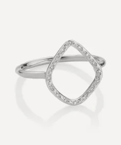 Monica Vinader Rings^Silver Riva Diamond Hoop Ring