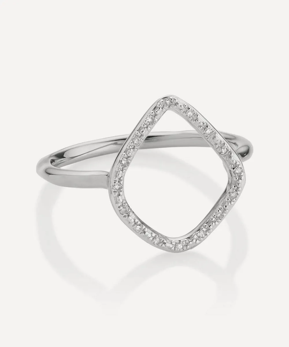Monica Vinader Rings^Silver Riva Diamond Hoop Ring