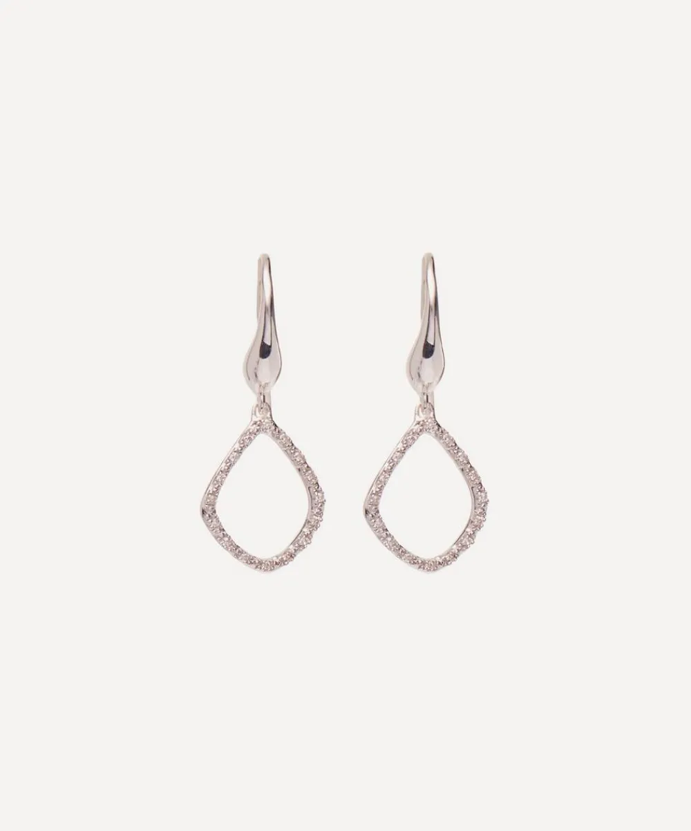 Monica Vinader Earrings^Silver Riva Diamond Kite Earrings