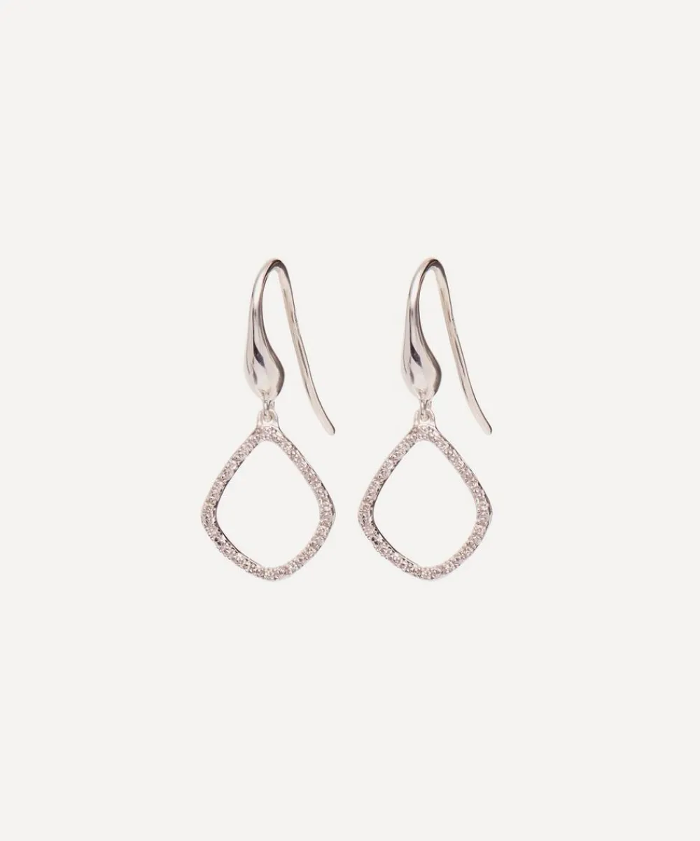 Monica Vinader Earrings^Silver Riva Diamond Kite Earrings