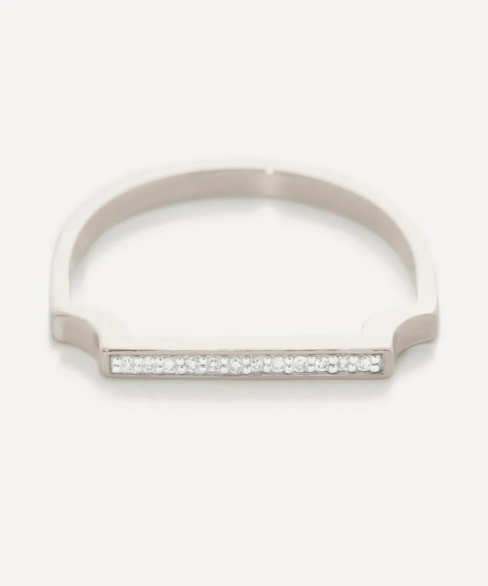 Monica Vinader Rings^Silver Signature Thin Diamond Ring