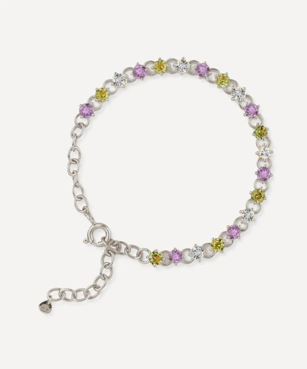 Dinny Hall Bracelets^Silver Suffragette Gem Drop Line Bracelet