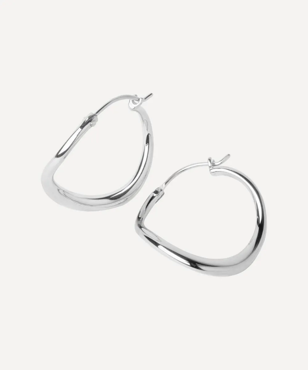 Dinny Hall Earrings^Silver Wave Small Hoop Earrings
