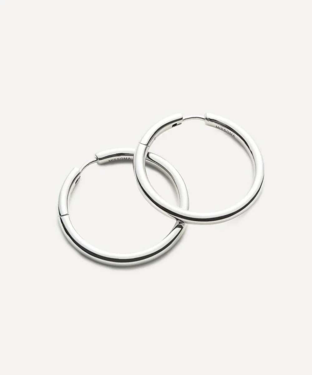 Missoma Earrings^Silver-Plated Classic Tunnel Medium Hoop Earrings