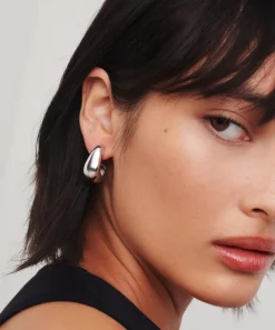 Missoma Earrings^Silver-Plated Dome Medium Hoop Earrings