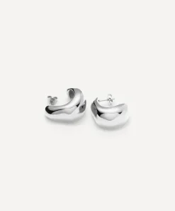 Missoma Earrings^Silver-Plated Dome Medium Hoop Earrings