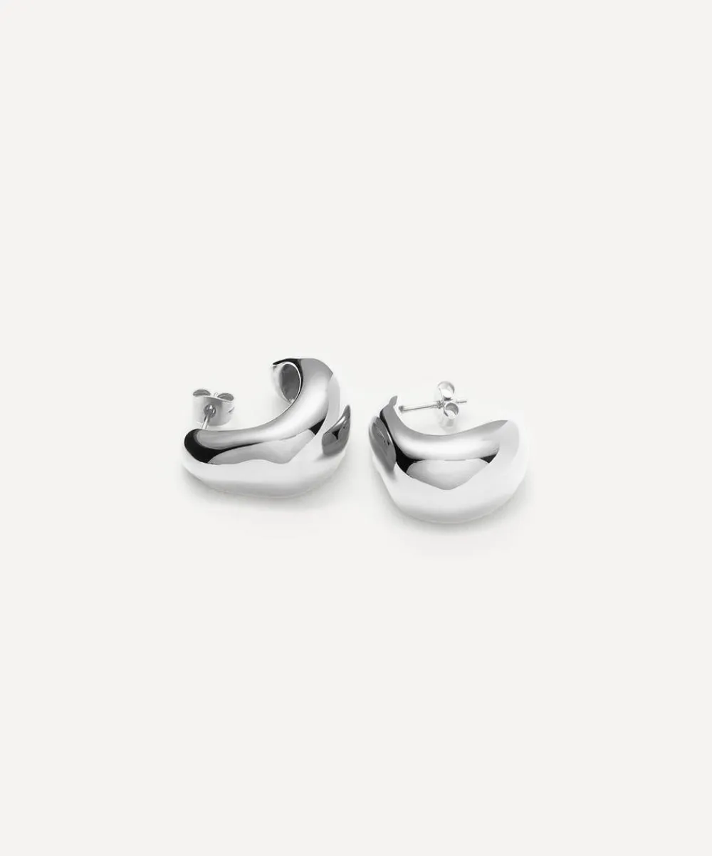 Missoma Earrings^Silver-Plated Dome Medium Hoop Earrings