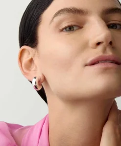 JENNY BIRD Earrings|Earrings^Silver-Plated Medium Tome Hoop Earrings