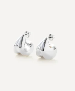 JENNY BIRD Earrings|Earrings^Silver-Plated Nouveaux Puff Hoop Earrings