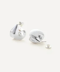 JENNY BIRD Earrings|Earrings^Silver-Plated Nouveaux Puff Hoop Earrings