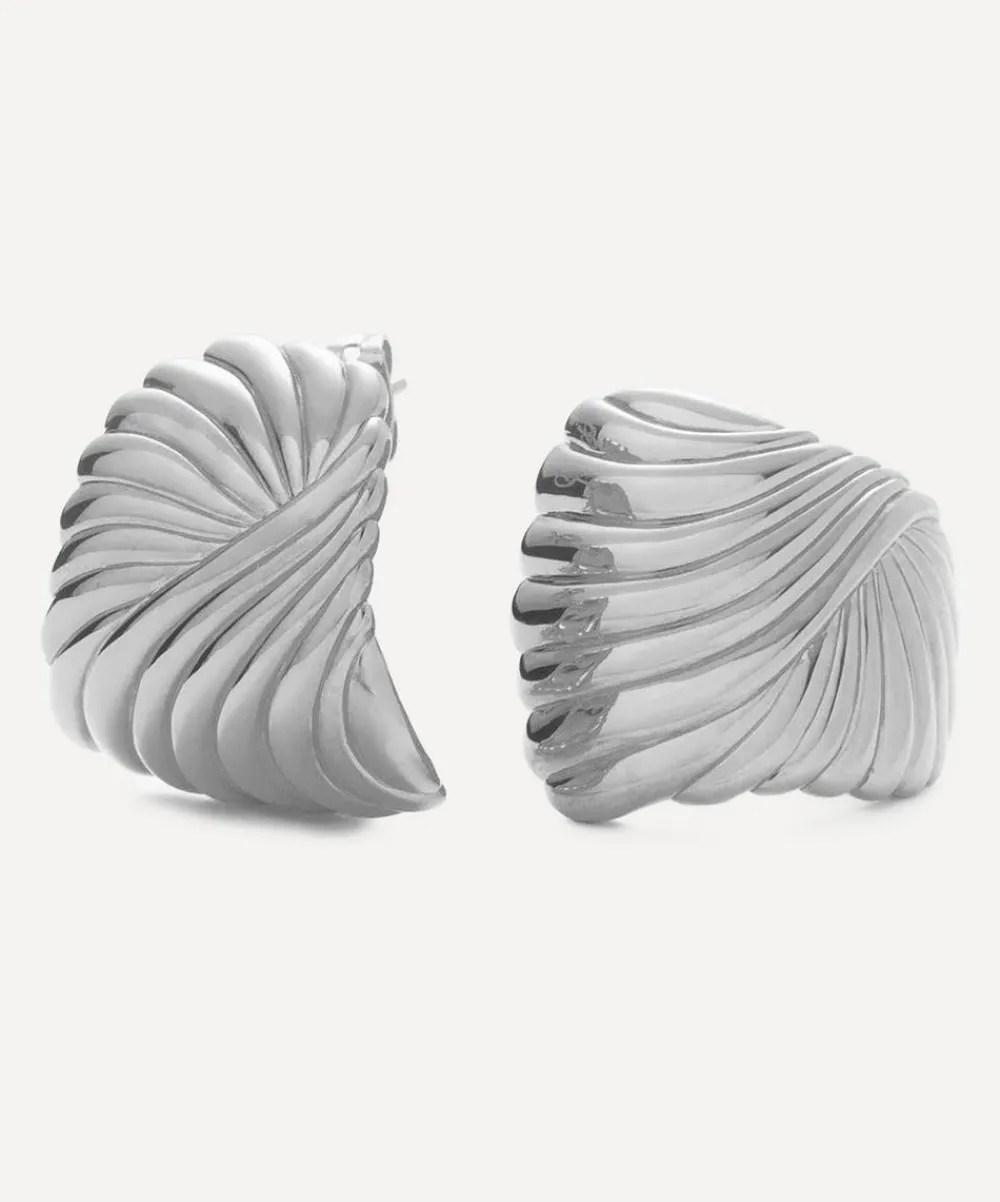 Missoma Earrings^Silver-Plated Ripple Oversized Stud Earrings