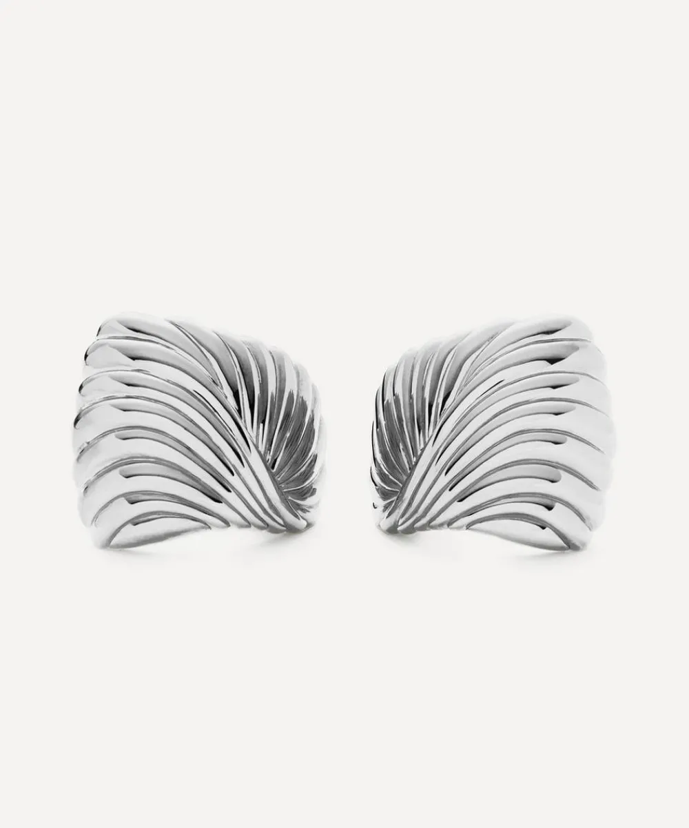 Missoma Earrings^Silver-Plated Ripple Oversized Stud Earrings