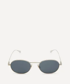 Saint Laurent Sunglasses & Glasses^Silver-Tone Oval Sunglasses