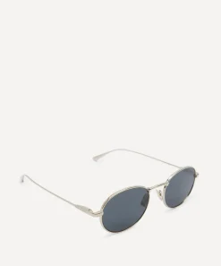 Saint Laurent Sunglasses & Glasses^Silver-Tone Oval Sunglasses