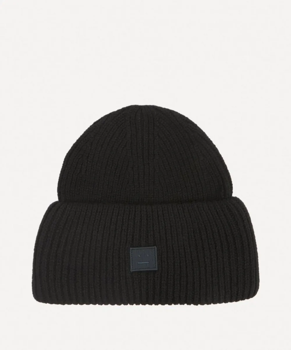Acne Studios Hats & Gloves^Small Face Logo Wool Beanie Hat