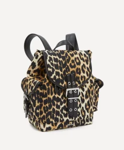 Ganni Bags^Small Leopard Nylon Bucky Backpack
