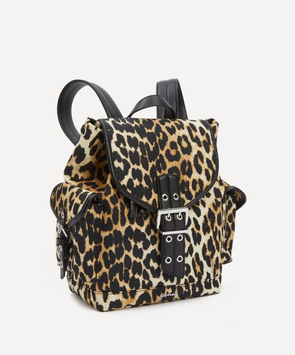 Ganni Bags^Small Leopard Nylon Bucky Backpack