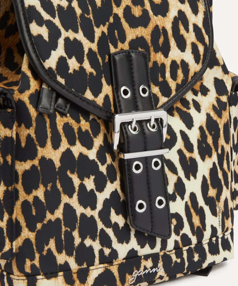 Ganni Bags^Small Leopard Nylon Bucky Backpack