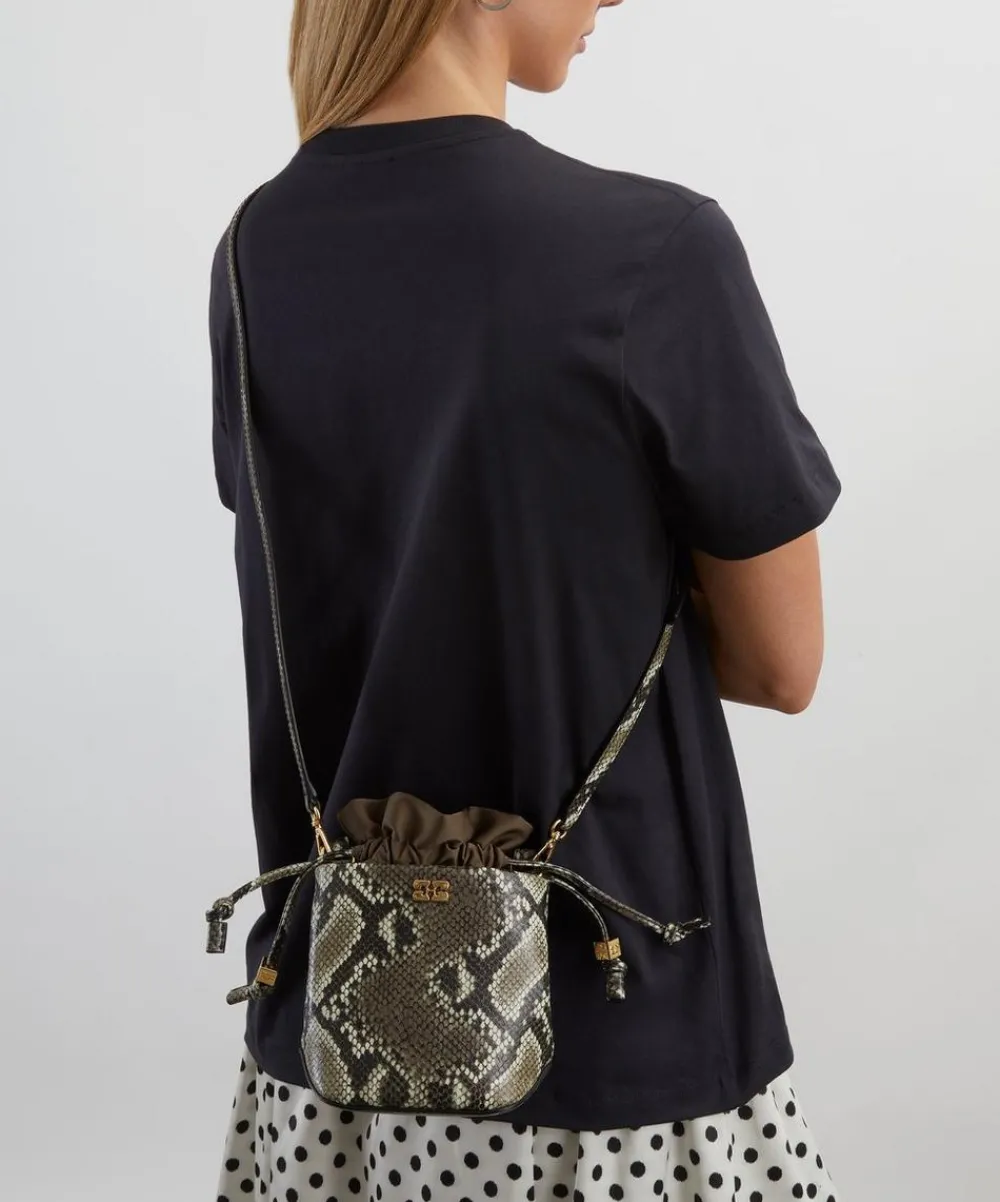 Ganni Bags^Snake Mini Bou Bucket Bag