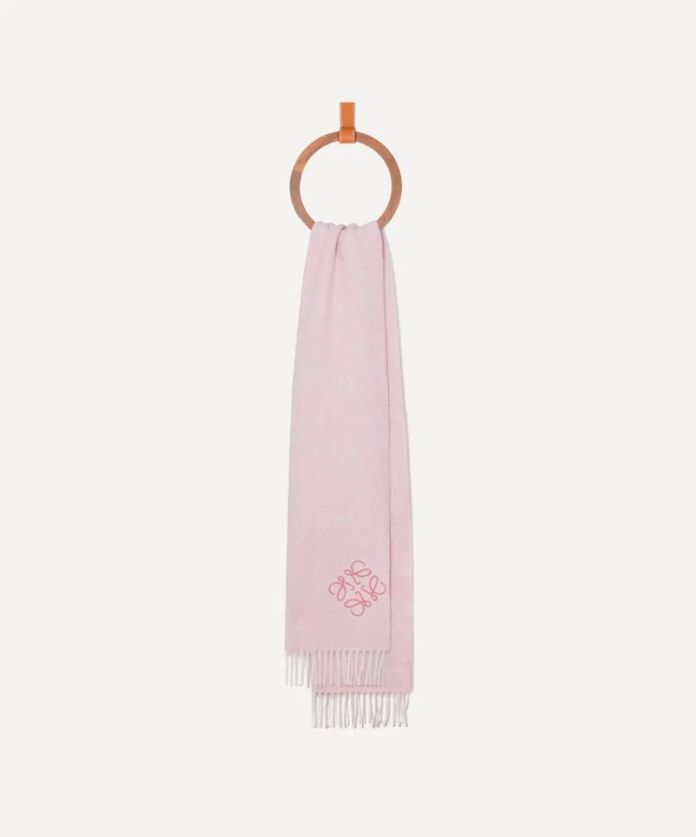 Loewe Scarves^Soft Pink Anagram Wool-Blend Scarf