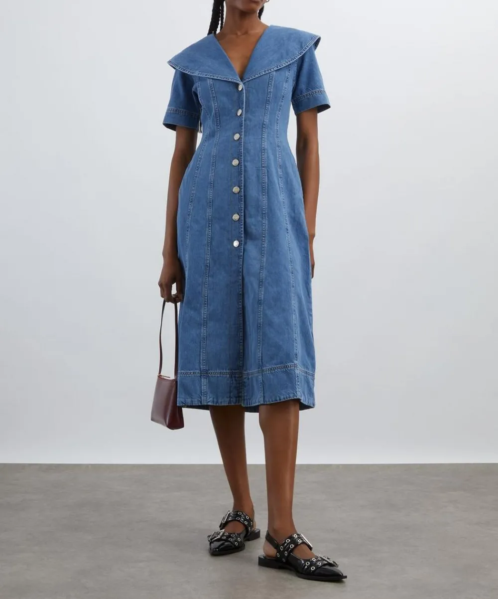 Aligne Dresses^Sparrow Midi Denim Dress