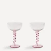 &Klevering Glass & Drinksware^Spiral Pink Coupe Glasses Set of Two