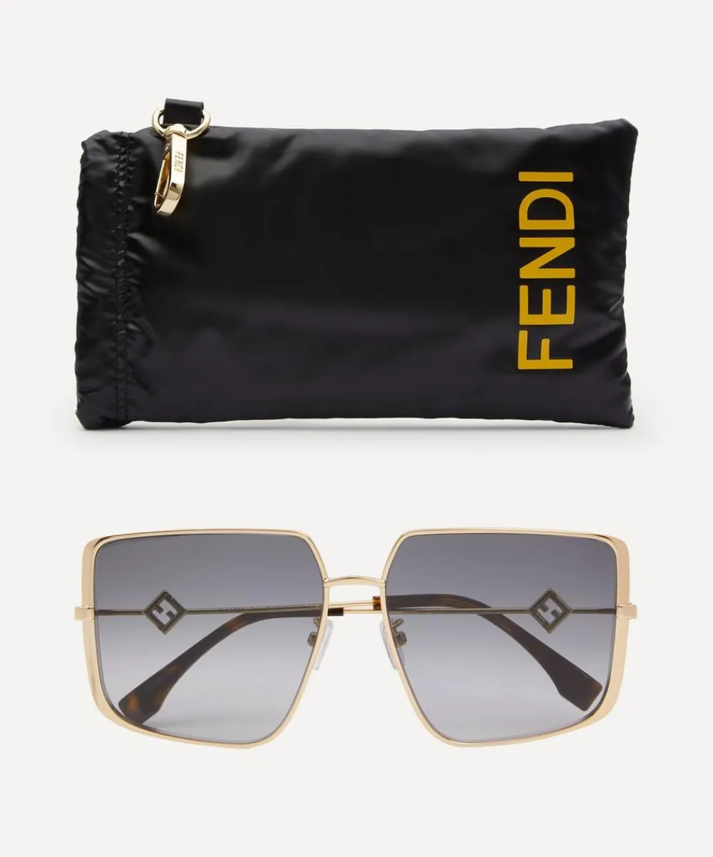 Fendi Sunglasses & Glasses^Square FF Diamonds Metal Sunglasses