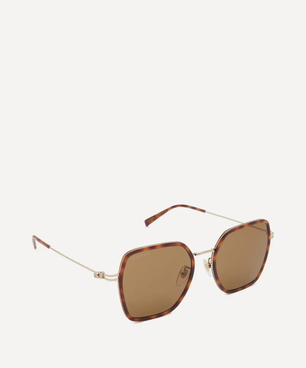 Gucci Sunglasses & Glasses^Square Havana Combination Sunglasses