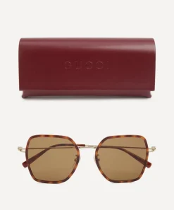 Gucci Sunglasses & Glasses^Square Havana Combination Sunglasses