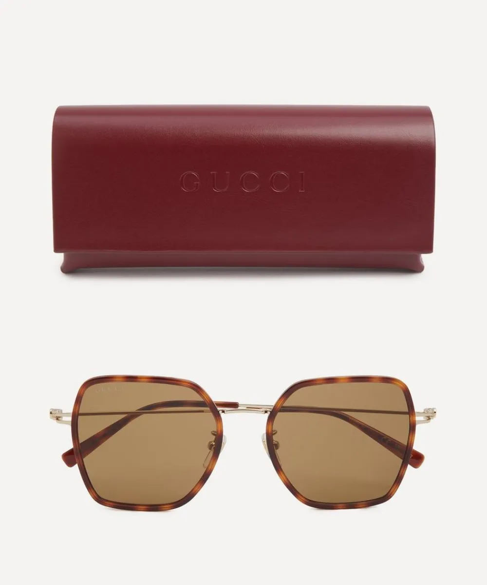 Gucci Sunglasses & Glasses^Square Havana Combination Sunglasses