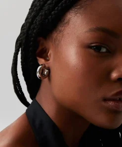 Missoma Earrings^Sterling Silver Chubby Medium Hoop Earrings