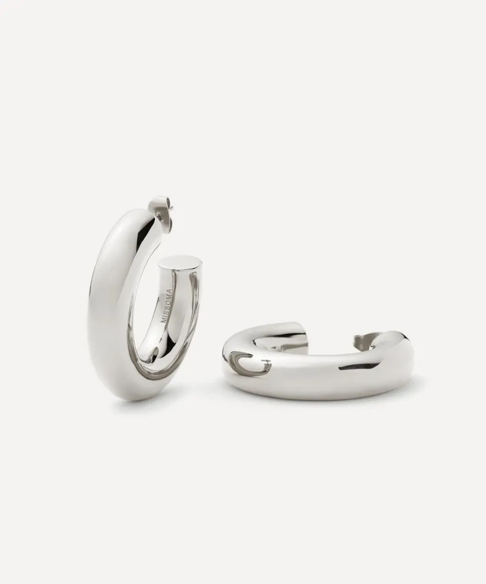 Missoma Earrings^Sterling Silver Chubby Medium Hoop Earrings