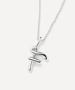 Missoma Necklaces^Sterling Silver Curly Molten Mini F Initial Pendant Necklace