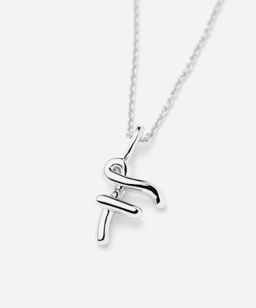 Missoma Necklaces^Sterling Silver Curly Molten Mini F Initial Pendant Necklace