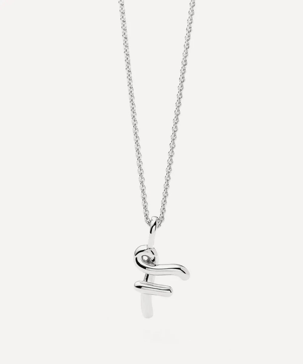 Missoma Necklaces^Sterling Silver Curly Molten Mini F Initial Pendant Necklace