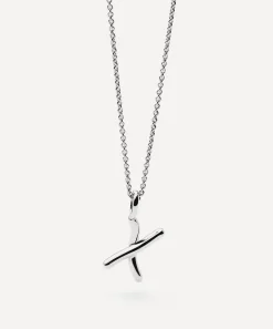 Missoma Necklaces^Sterling Silver Curly Molten Mini X Initial Pendant Necklace