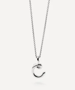 Missoma Necklaces^Sterling Silver Curly Molten Mini C Initial Pendant Necklace