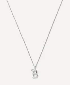 Missoma Necklaces^Sterling Silver Curly Molten Mini B Initial Pendant Necklace