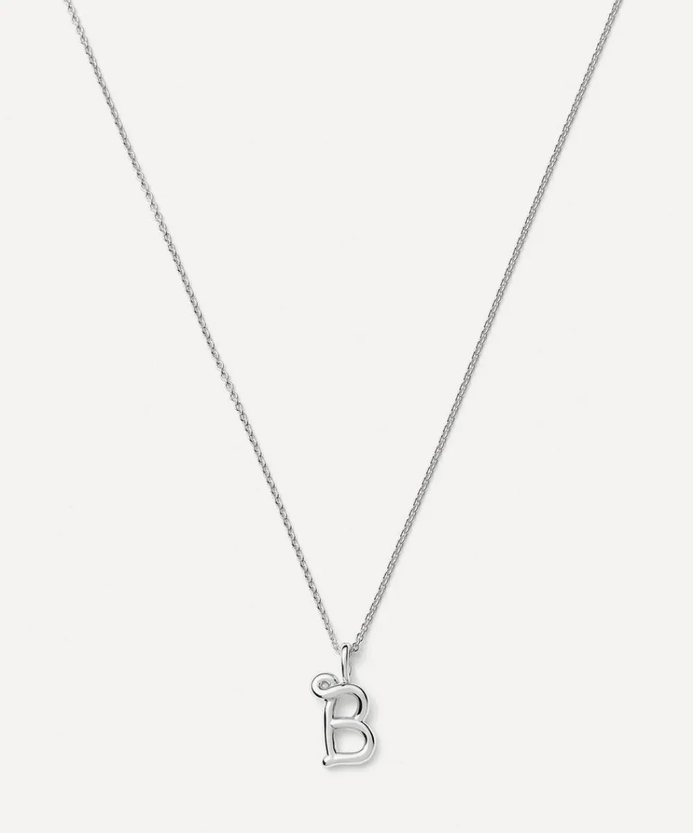 Missoma Necklaces^Sterling Silver Curly Molten Mini B Initial Pendant Necklace