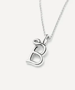 Missoma Necklaces^Sterling Silver Curly Molten Mini B Initial Pendant Necklace