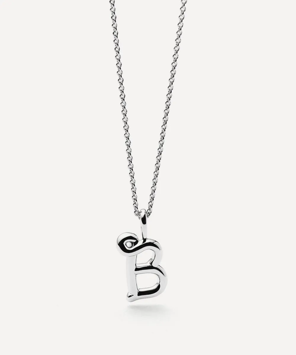 Missoma Necklaces^Sterling Silver Curly Molten Mini B Initial Pendant Necklace