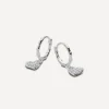 Monica Vinader Earrings^Sterling Silver Diamond Heart Huggie Hoop Earrings