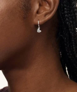 Monica Vinader Earrings^Sterling Silver Diamond Heart Huggie Hoop Earrings