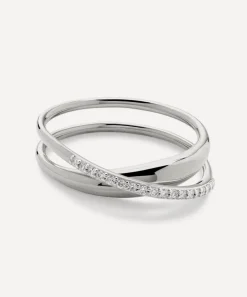 Monica Vinader Rings^Sterling Silver Diamond Nura Wrap Ring