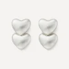 Annika Inez Earrings^Sterling Silver Dual Voluptuous Heart Stud Earrings