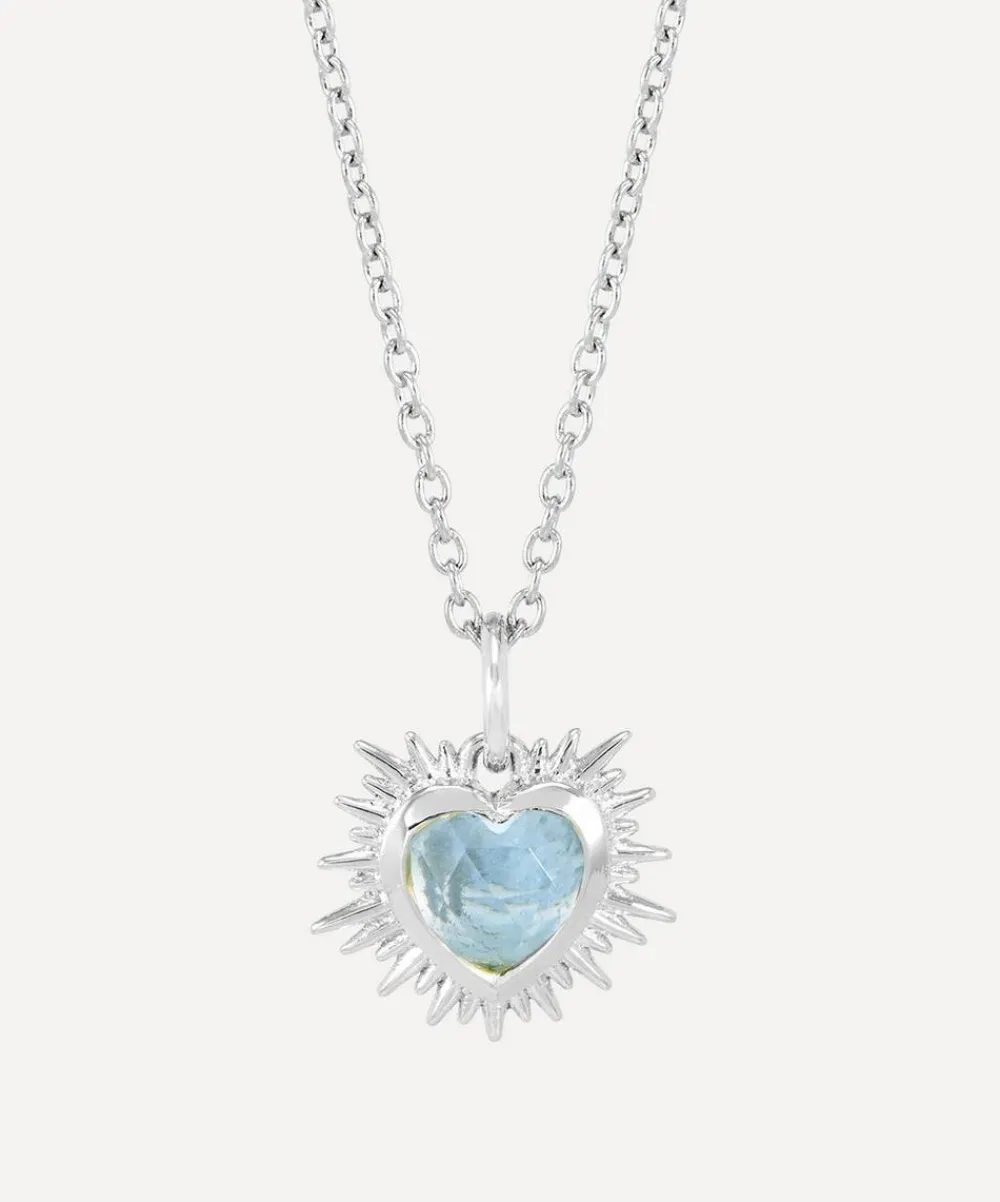 Rachel Jackson Necklaces^Sterling Silver Electric Love March Birthstone Necklace