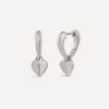 Dinny Hall Earrings^Sterling Silver Folded Heart Drop Earrings