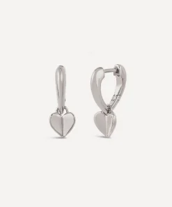 Dinny Hall Earrings^Sterling Silver Folded Heart Drop Earrings