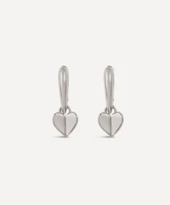 Dinny Hall Earrings^Sterling Silver Folded Heart Drop Earrings